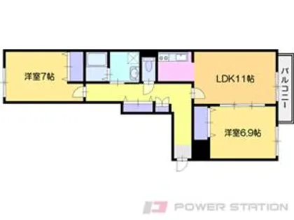 ファーストレジデンスはんのき 公園前B棟【4階】の間取り