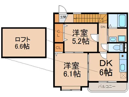 シャルマンコートB棟【2階】の間取り