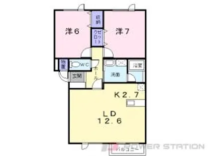 ドエル・ユカンボシ弐番館【1階】の間取り