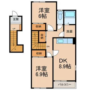 ブルーライト多喜【2階】の間取り
