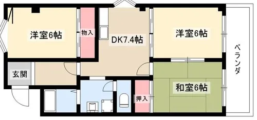ベルシェ幸【201号室】の間取り