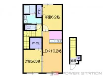 クラージュマロンC【2階】の間取り