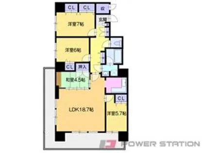 プレミスト小樽ステーションタワー【4階】の間取り
