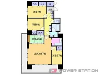 プレミスト小樽ステーションタワー【4階】の間取り