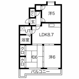 エクセル寄京【303号室】の間取り