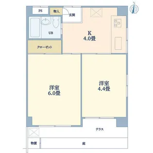 甲南六甲ハイム【1階】の間取り