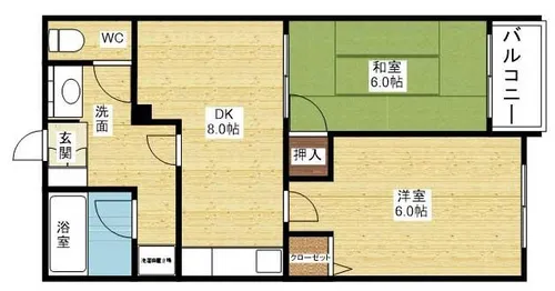 プール・トゥジュールブラン【5階】の間取り