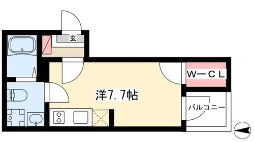 カーサルピナスティーアール【101号室】の間取り