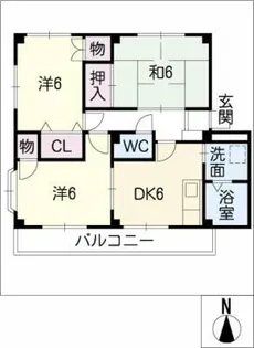 グランデージ薬師A棟【2階】の間取り