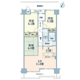 イトーピア緑地公園【2階】の間取り