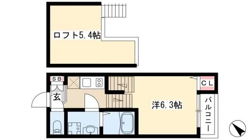 ハーモニーテラス十番Ⅱ【203号室】の間取り