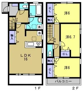 グレイス芦屋【C号室】の間取り