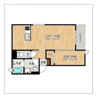 クレスコート【201号室】の間取り