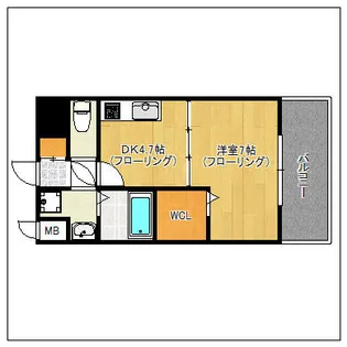 ドリーム西新【703号室】の間取り