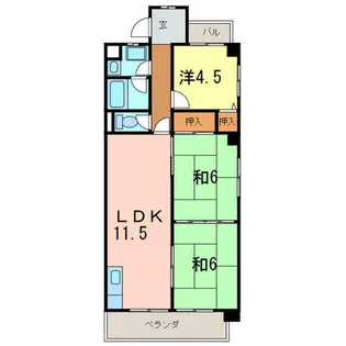 ベルツリー美園【3階】の間取り