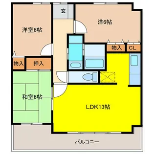 グランセーズ 城西【3階】の間取り