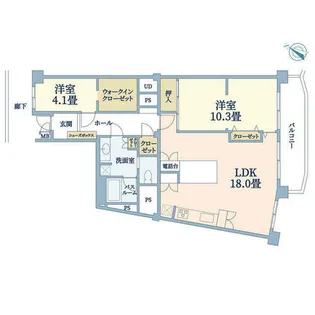 芦屋パークマンション【5階】の間取り