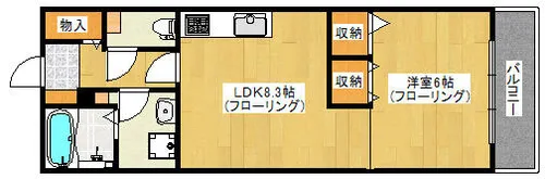 ルネッサンス21千早【306号室】の間取り