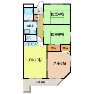 アプティ3番館【508号室】の間取り