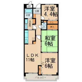 リバーサイド21【3階】の間取り