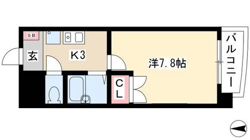 シャトレープランドール【2階】の間取り