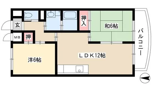 グランドール緑地公園【2階】の間取り