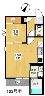 Grandticプランテ笹原【202号室】の間取り