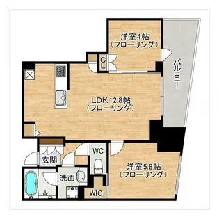 レーベン福岡天神ONE TOWER【14階】の間取り