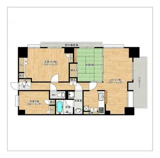 スカイハイツ県庁前【504号室】の間取り