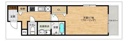ベルドミール美野島【3階】の間取り