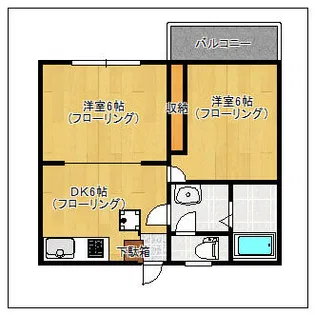 ハイウッド美野島【4階】の間取り