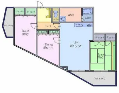 グランドシャトー西明石【3階】の間取り