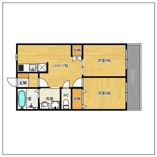 吉塚マンション【702号室】の間取り