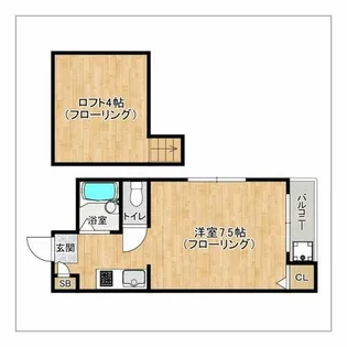 シャレー大濠【205号室】の間取り