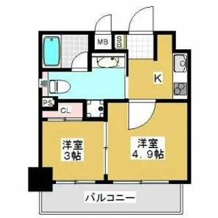 ルネッサンス21天神サウス【6階】の間取り