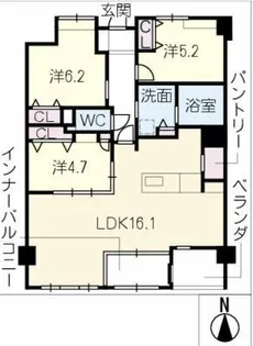 サンメールIMAIKE【4階】の間取り
