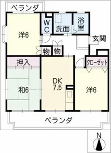 ルネッサンス雅B棟【3階】の間取り