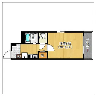 ロイヤルコート大橋南【401号室】の間取り