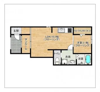 クレストアドバンステンパイI【101号室】の間取り