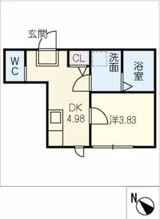 1DKの間取り画像