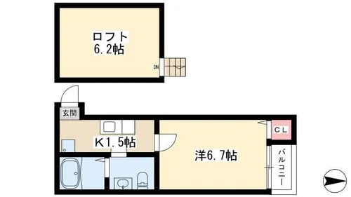 メゾン栄生【1階】の間取り