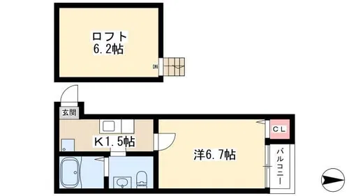 メゾン栄生【1階】の間取り