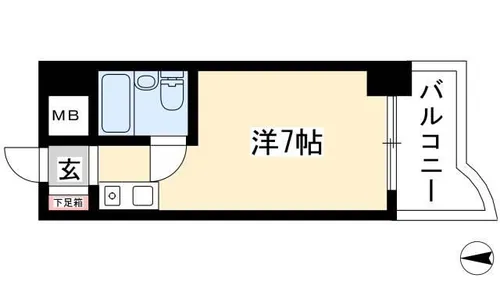 パリーマンション【8B号室】の間取り