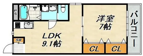 ときわ萩乃ハイツ【2階】の間取り