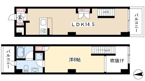 スクエア名駅南【9階】の間取り