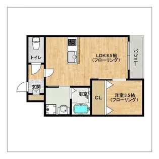 ハーヴェスト東那珂【301号室】の間取り