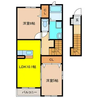 カーサ・ソレアードⅡ【2階】の間取り