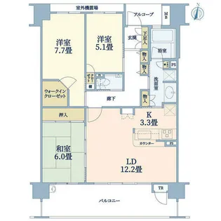 ブランズ南千里【5階】の間取り