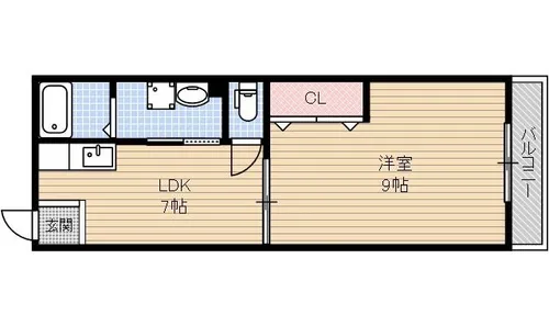 奥野マンション【4E号室】の間取り