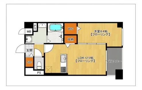 APエルテージ地行【1階】の間取り